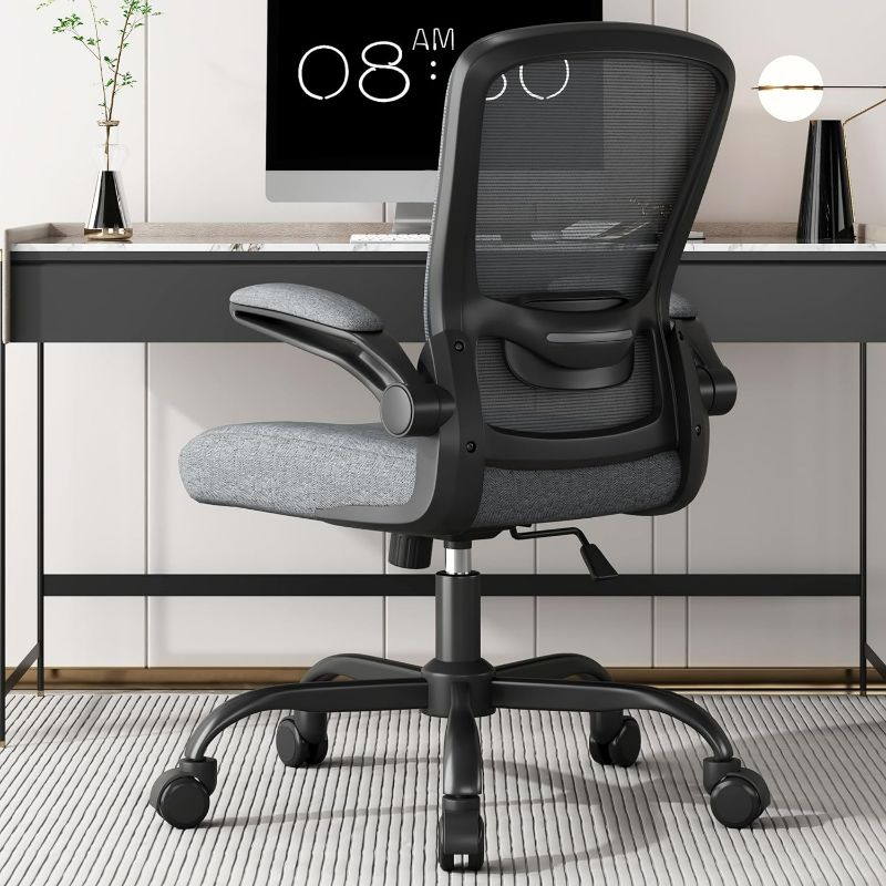 Photo 1 of Office Chair, Ergonomic Desk Chair with Adjustable Lumbar Support, High Back Mesh Computer Chair with Flip-up Armrests-BIFMA Passed Task Chairs, Executive Chair for Home Office
