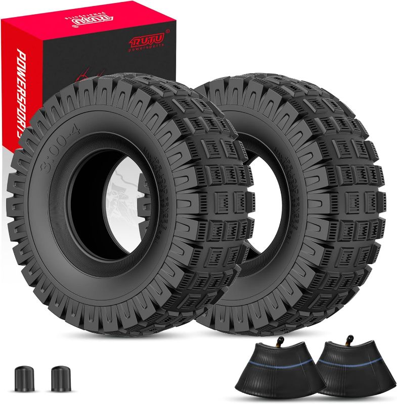 Photo 1 of RUTU Knobby Tread 3.00/3.50-4 Tire & Inner Tube - For Offroad Go Kart, ATV, Scooter, Utility Dolly, Hand Truck Tires, 4 Wheeler Vehicle - Durable, 3.00-4 260x85 10x3" Size, Max Load 375lbs - 2 Set
Visit the RUTU Store