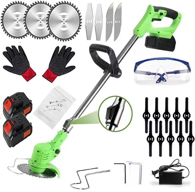 Photo 1 of Wacker,24v 2Ah Weed Wacker Battery operatedWeed EaterString Trimmer with 2 Batteries and 3 Types Blades,Weed eaterLightweight and Powerful Weed Eater Battery poweredfor Yard and Garden(Green)