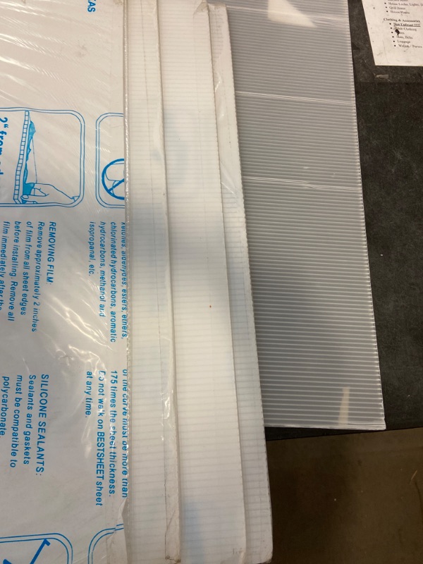 Photo 2 of Twin Wall 8mm 4 Pcs Polycarbonate Greenhouse Panels 4' X 2' Polycarbonate Panels, Clear, UV and Waterproof, Polycarbonate Panels for Greenhouse, 1 Piece Polycarbonate 36x24 Inch
