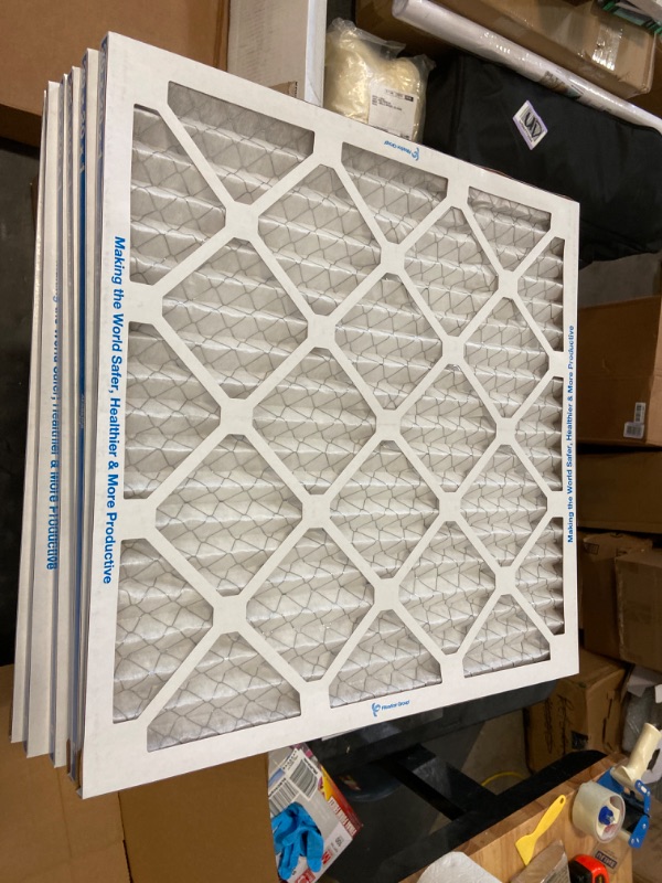Photo 3 of Aerostar 20x20x1 MERV 8 Pleated Air Filter, AC Furnace Air Filter, 6 Pack (Actual Size: 19 3/4" x 19 3/4" x 3/4")

