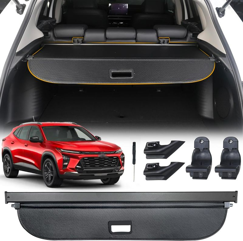 Photo 1 of Retractable Cargo Cover for 2024 Chevrolet/Chevy Trax, Rear Trunk Cover Compatible with Chevy Trax 2024 Security Shielding Shade No Gap Car Accessory Black, Carbon Fiber
