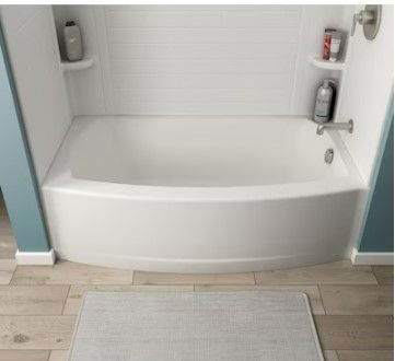 Photo 1 of American Standard Elevate 60-in x 30-in Arctic White Fiberglass/Plastic Composite Alcove Soaking Bathtub (Right Drain)
