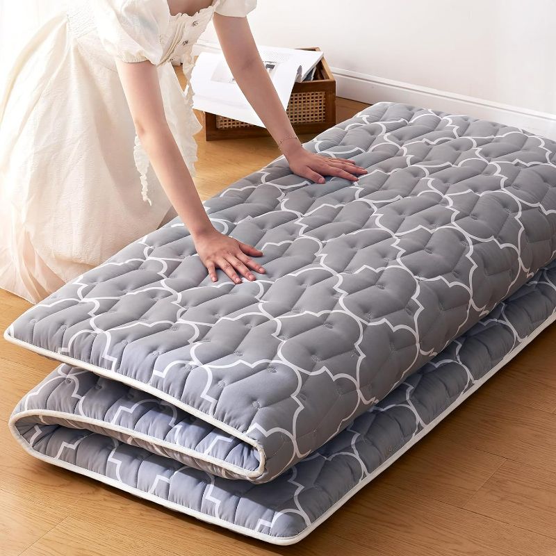 Photo 1 of  Premium Foam Japanese Floor Mattress Futon Mattress,100% High Density Comfortable Foam, Thicken Tatami Mat Sleeping Pad, Ideal for Comfort and Support, Twin (80" X 39") Premium Grey Twin( 80 x 39 )