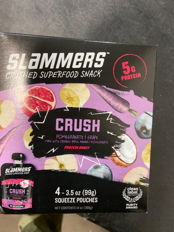 Photo 2 of Organic Slammers. Crushed Superfood Snacks.Kids Gourmet Snack Pomegranate Grape, 13.2 oz