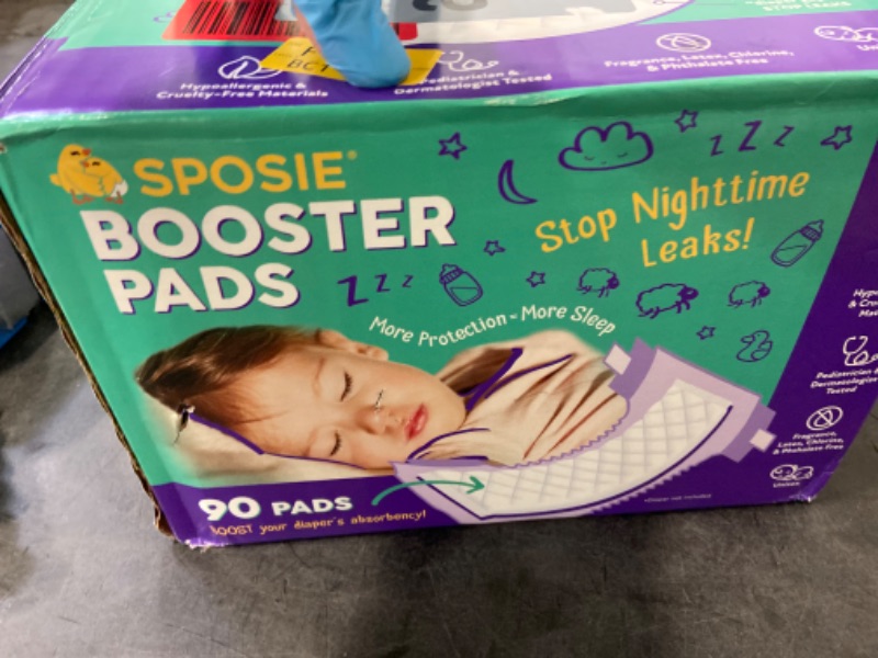 Photo 1 of Sposie Diaper Booster Pads Gift Bundle for Girls and Boys | Overnight Diaper Leak Protection for Your Baby That's in-Between Sizes | 122 Total Non-Adhesive Pads, Fits Newborn Diapers to Size 4-6