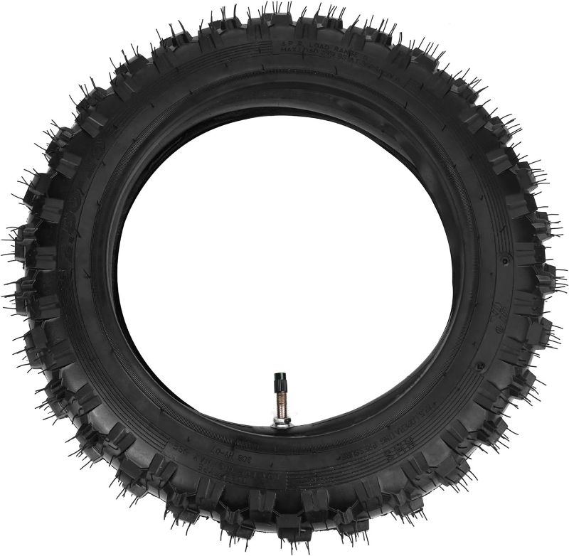 Photo 1 of 2.5-10" Off-Road Tire and Inner Tube Set - Dirt Bike Tire with 10-Inch Rim and 2.5/2.75-10 Dirt Bike Inner Tube Replacement Compatible with Honda CRF50/XR50, Suzuki DRZ70/JR50, and Yamaha PW50
