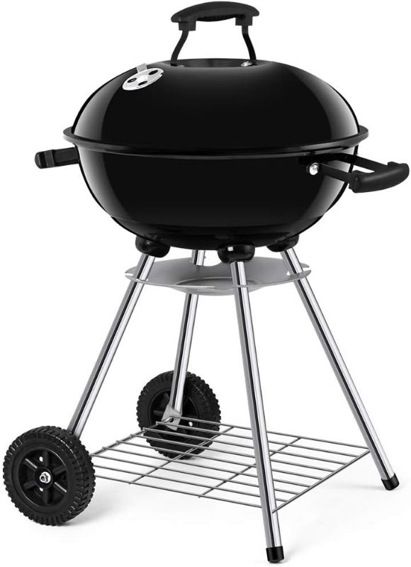 Photo 1 of BEAU JARDIN Premium 18 Inch Charcoal Grill for Outdoor Cooking Barbecue Camping BBQ Coal Kettle Grill Tailgating Portable Heavy Duty Round with Thickened Grilling Bowl Wheels for Small Patio Backyard

