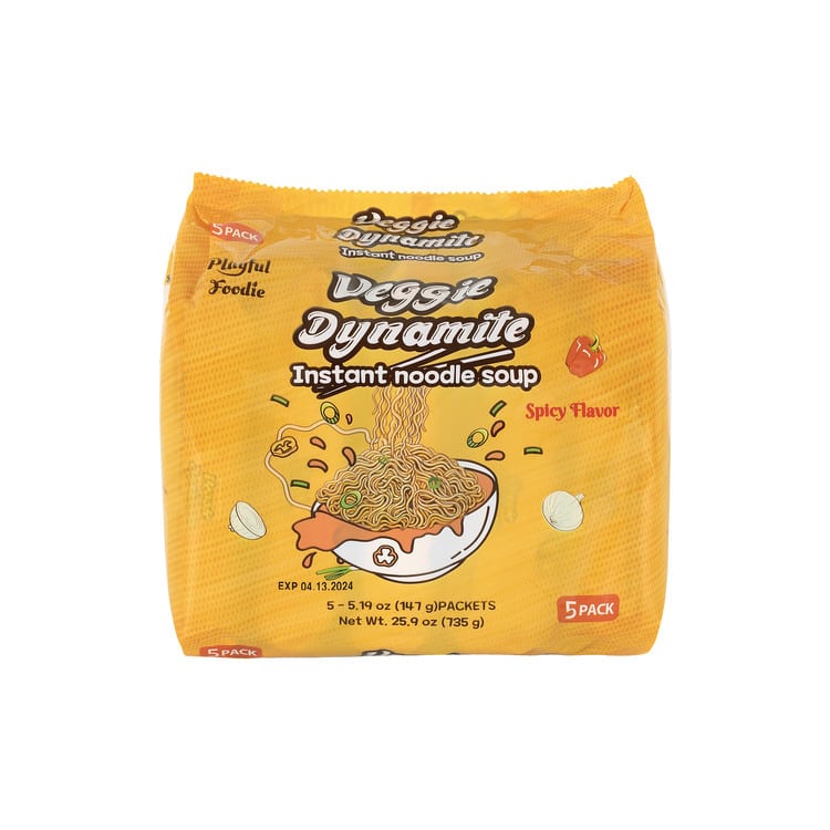 Photo 1 of Delicious & Healthy Korean Veggie Instant Ramen Noodles | 100% Vegan & Nutrient Packed Veggie Dynamite with Low Sugar & 0% Cholesterol| Perfect Choice for Vegan Food Enthusiasts 2x (5 pack)