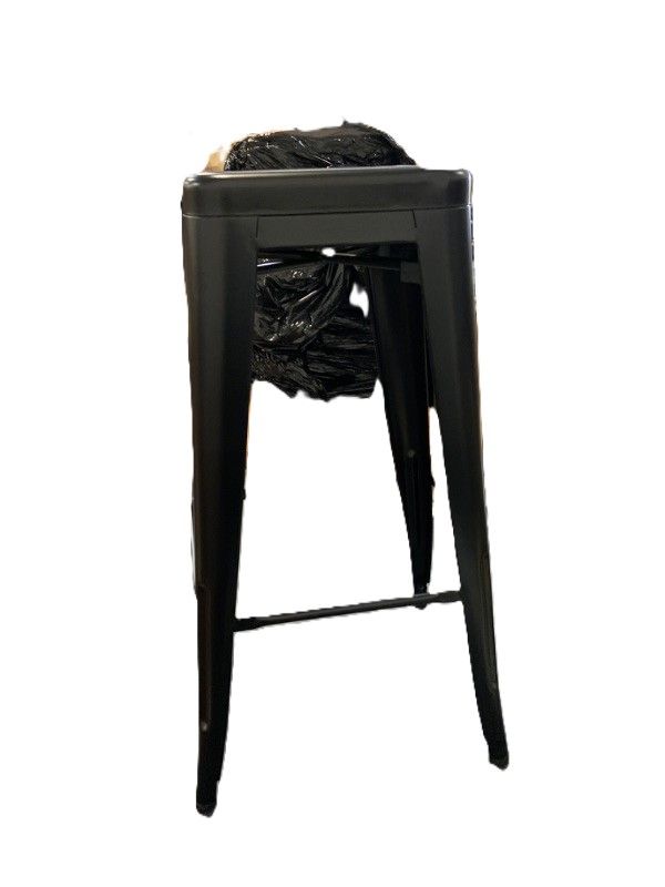 Photo 2 of Signature 30 Inches Metal Bar Stools High Backless Stools Indoor Outdoor Stackable Kitchen Stools, Black, Set of 1