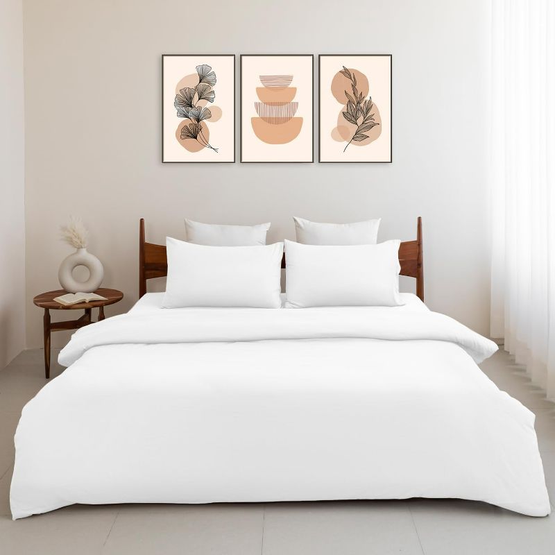 Photo 1 of Linenwalas White Duvet Cover California King Size - 100% Percale Cotton Cal King 3 Pieces Duvet Cover Set, Strong Breathable Crisp and Cooling Comforter Cover with Button Closure (Cal King, White)
