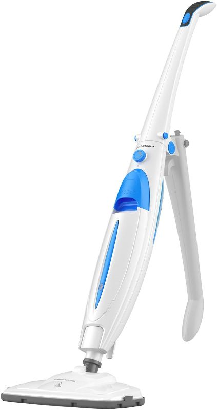 Photo 1 of PurSteam Steam Mop, Hard Wood Floor Cleaner, Carpet Cleaner, Swivel Mop Head, 2 Washable Mop Pads, Turquoise/White

