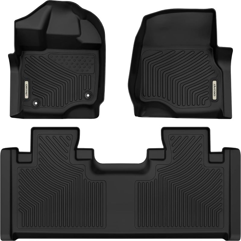 Photo 1 of OEDRO Floor Mats Fit for 2015-2024 Ford F-150 Super Cab, Unique Black TPE All-Weather Guard Floor Liner
