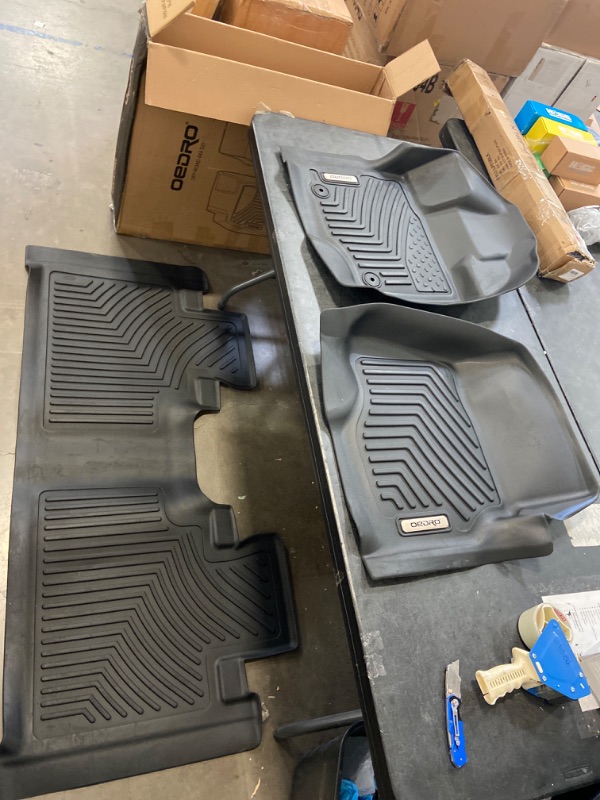 Photo 2 of OEDRO Floor Mats Fit for 2015-2024 Ford F-150 Super Cab, Unique Black TPE All-Weather Guard Floor Liner
