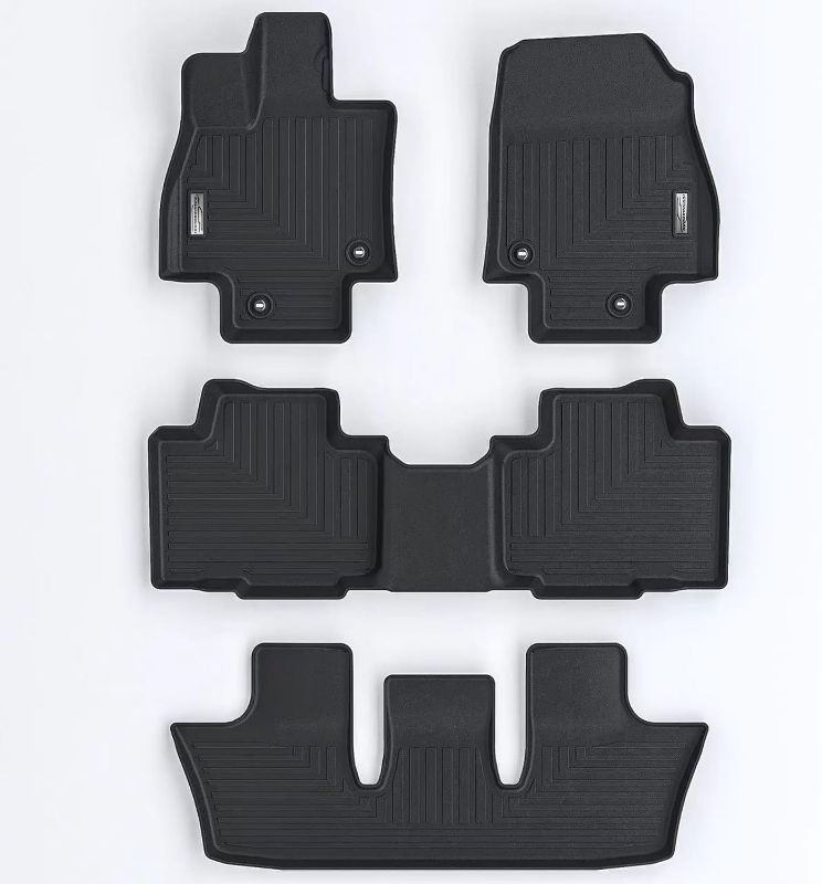 Photo 1 of Floor Mats Compatible for 2024 Toyota Grand Highlander / 2024 Lexus TX,1st & 2nd & 3rd Row Full Set,TPE All Weather Protection Slush Car Floor Liners Black
