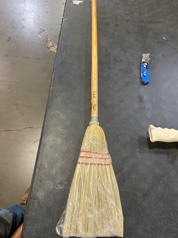 Photo 1 of 100% Corn Broom for Sweeping, 3 Sewn Rows, 20-inch Lacquered Handle, Broomstick, Cleaning Supplies, Wooden Handled Kitchen Broom, Durable bristles, Lightweight, Biodegradable