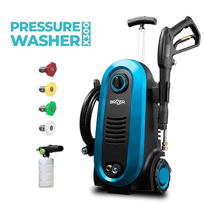 Photo 1 of X300 Electric Pressure Washer 2800 PSI, 1.8 GPM Electric Power Washer with Spray Gun, 4 Easy Connect Hose Spray Nozzle, 33ft High-Pressure Hose Clean Patio Furniture Driveway car