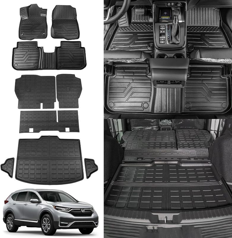 Photo 1 of Rongtaod Floor Mats Compatible with 2023 2024 Honda CRV Trunk Mat Cargo Mat Cargo Liner Back Seat Cover Protector CR-V Accessories (Fit Lower Deck,Backrest Mats+Trunk Mat+Floor Mats)
