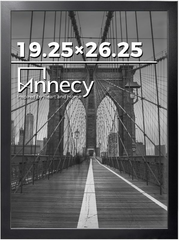 Photo 1 of Annecy 19.25x26.75 Frame Black 1 Pack, Classic Frame Display 19.25x26.75 Pictures without Mat, Horizontal and Vertical for Wall-Mount, Decorate Home and Office with Large Paintings
