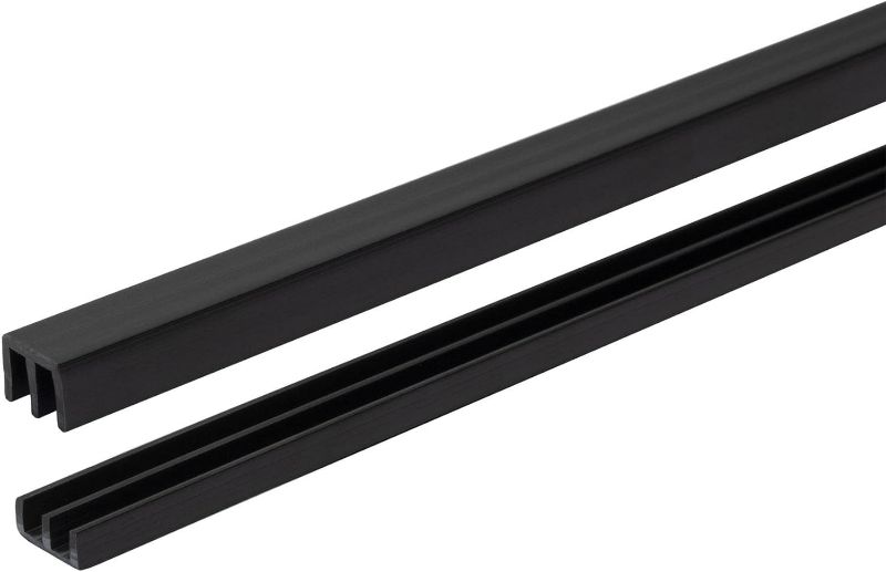 Photo 1 of 36 Inch Long Black Plastic Sliding Door Track Set for 1/8" Thick Panels (Pack of 1) by Outwater Plastics
