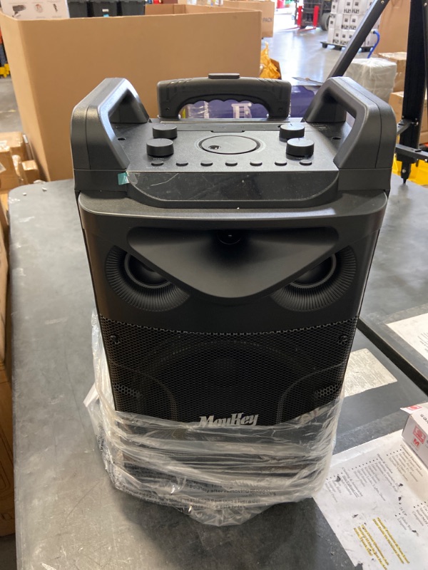 Photo 1 of Moukey Karaoke Machine with 2 UHF Wireless Microphones, Portable Bluetooth PA System Speaker, Lyrics Display Holder, Party Lights & Echo/Treble/Bass Adjustment Support TWS/REC/AUX/MP3/USB/TF/FM 2023 New 10" Karaoke Speaker
