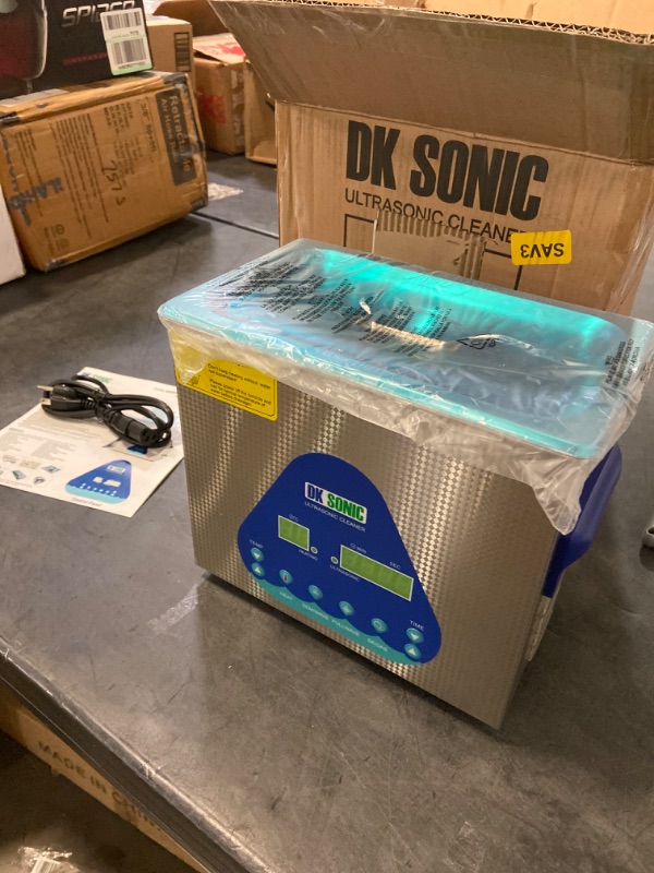 Photo 2 of DK SONIC Ultrasonic Cleaner with Digital Timer and Basket for Denture, Coins, Small Metal Parts, Record, Circuit Board, Daily Necessaries, Lab Tools,etc (3L, 110V)
