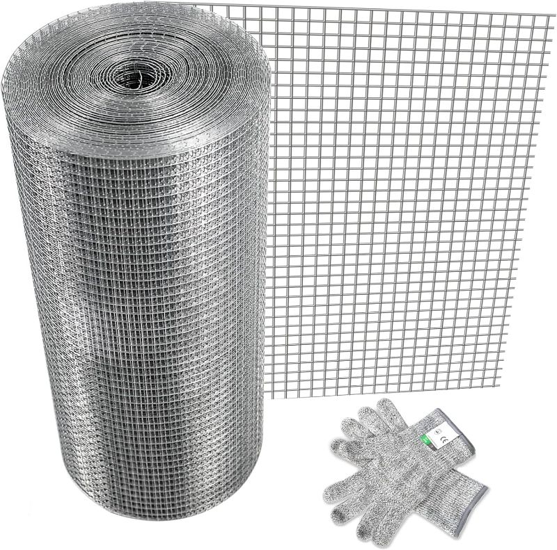 Photo 1 of 1/2 inch Hardware Cloth 24 inch x 100 Ft, 19 Gauge Hot-Dip Galvanized After Welding Metal Chicken Wire Fencing, Rabbit Wire mesh Poultry Netting Cage Snake Fence
