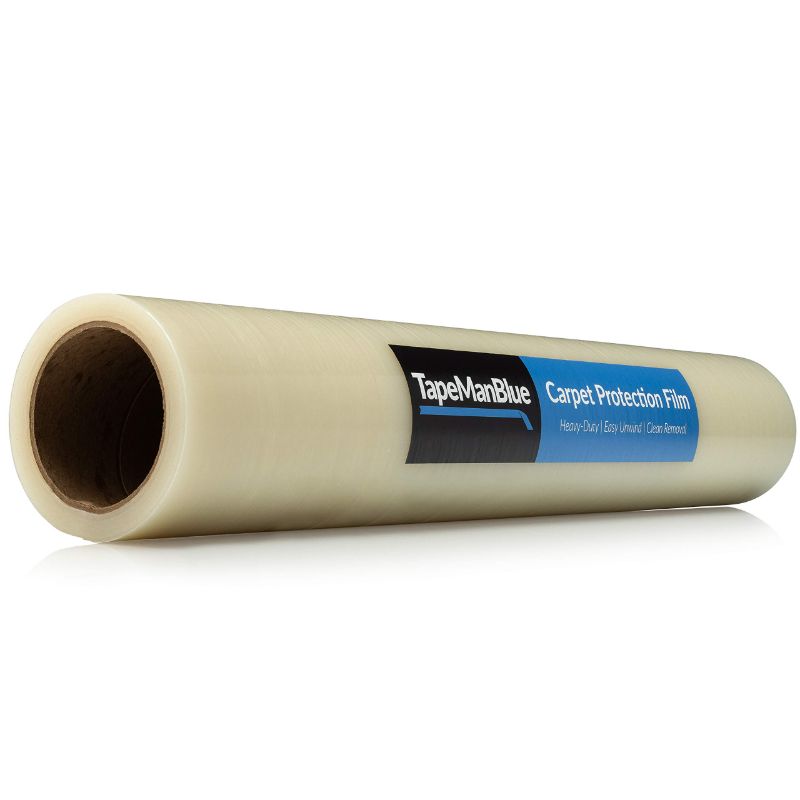 Photo 1 of Carpet Protection Film 24" x 200' roll. Made in The USA! Easy Unwind, Clean Removal, Strong and Durable Carpet Protector. Clear, Self-Adhesive Surface Protective Film.