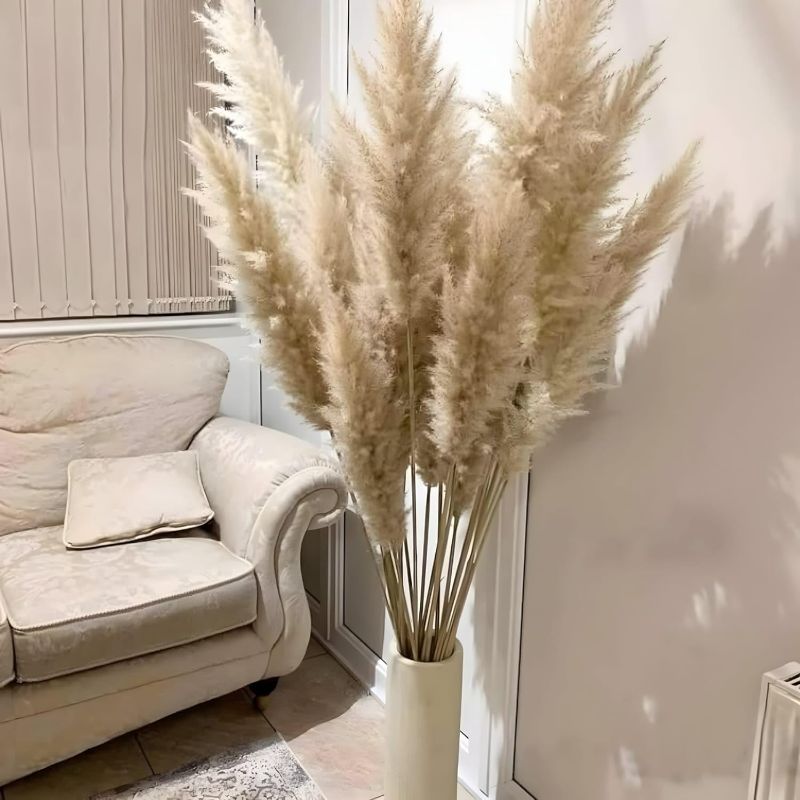 Photo 1 of 10 Stems Natural Pampas Grass Decor Tall (40 Inches) Pompas Floral Large Pampas Grass Boho Decor - Tall Pampas Grass for Floor Vase Wedding Home Grass by JTXCLUSIVES
