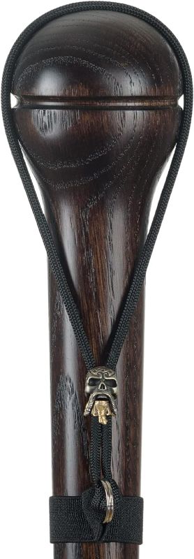 Photo 1 of Asterom Handmade Walking Stick for Men - Solid Hardwood Carved Cane with Unique Paracord Skull Strap (Nutcracker)

