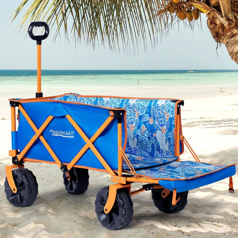 Photo 1 of Beach Wagon Cart with Big Wheels, Collapsible Utility Wagon Heavy Duty Folding,Ideal for Outdoor Sand Camping Garden Pet by Old Bahama Bay
