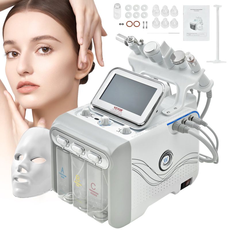 Photo 1 of VEVOR 7 in 1 Hydrogen Oxygen Facial Machine, Professional Hydrafacial Machine for Spa, Hydro Facial Cleansing Rejuvenation Machine with 7-inch LCD Screen, 6 Skincare Probes, 7-Color Light Beauty Mask
