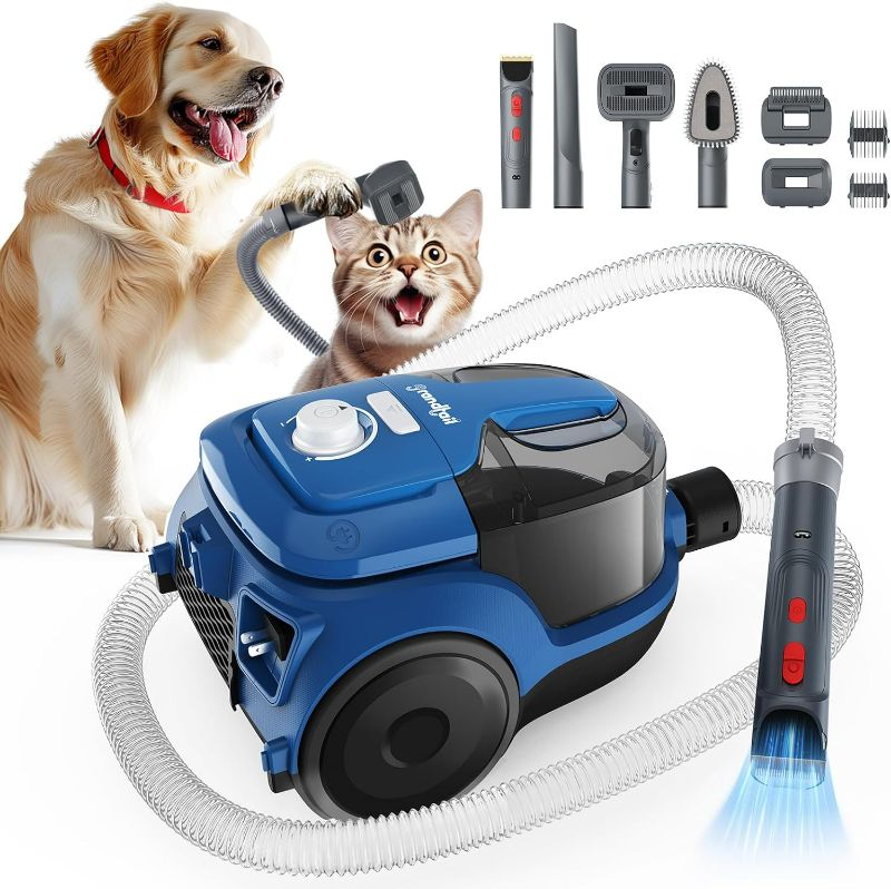 Photo 1 of Grandtail Pet Grooming Vacuum & Dog Hair Vacuum,15kpa Dog Vacuum for Shedding Grooming with 8 Suction Mode and Large Dust Cup, Quiet 6 in 1 Dog Grooming kit for Shedding Pet Hair
