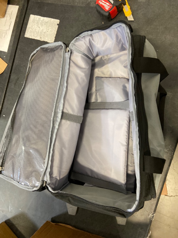 Photo 1 of GOBUROS 2 Bowling Ball Roller Bag with Large Shoes Compartment(Up To US Mens Size 16), Bowling Bag with Wheels, Retractable Handle (Extends to 40") and Multiple Functional Organizer Pockets
