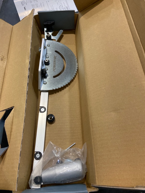 Photo 1 of POWERTEC 71142 Universal Table Saw Miter Gauge Assembly/Miter Gauge with 27 Angle Stops