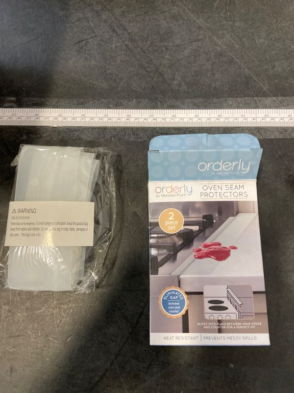 Photo 3 of Orderly Silicone Stove Gap Covers (2 Pack), Heat Resistant Oven Gap Filler Seals Gaps Between Stovetop and Counter, Easy to Clean Stove Gap Guard (21 Inches, Clear)
