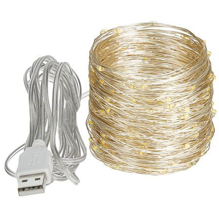 Photo 1 of MDesign LED Twinkle Lights 2 Pack - USB Indoor/Outdoor Party Soft String Glimmer Decorations for Home Display Patio College Dorm Fairy Lights or Christmas
