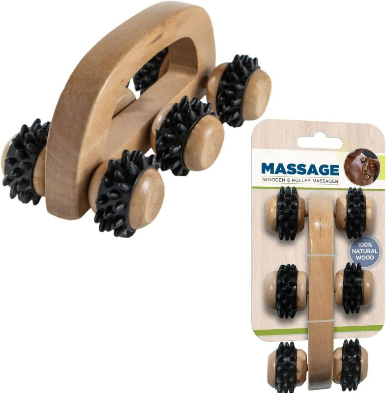 Photo 1 of 2 Pack Wooden 6 Roller Massager
