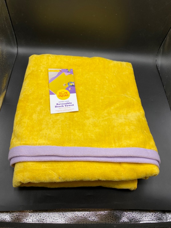 Photo 2 of WOW Reversible Beach Towel Yellow - Sun Squad™
