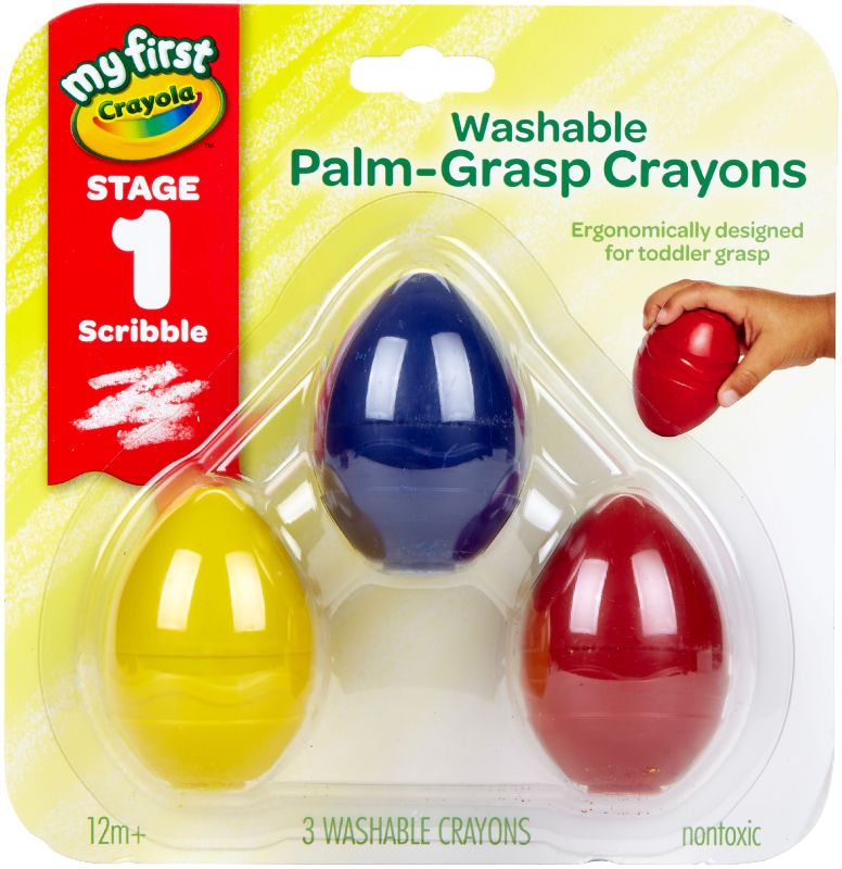 Photo 1 of Crayola My First Washable Palm Grasp Crayons Assorted Colors Set of 3
