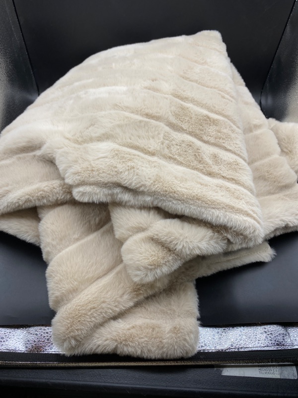 Photo 2 of Textured Faux Fur Throw Blanket - Threshold™
