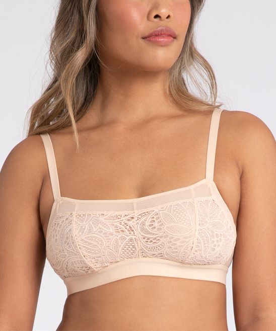 Photo 1 of All.You.LIVELY Women's Bralettes Toasted - Toasted Almond Lined the Straight up Palm Lace Bralette - Women
