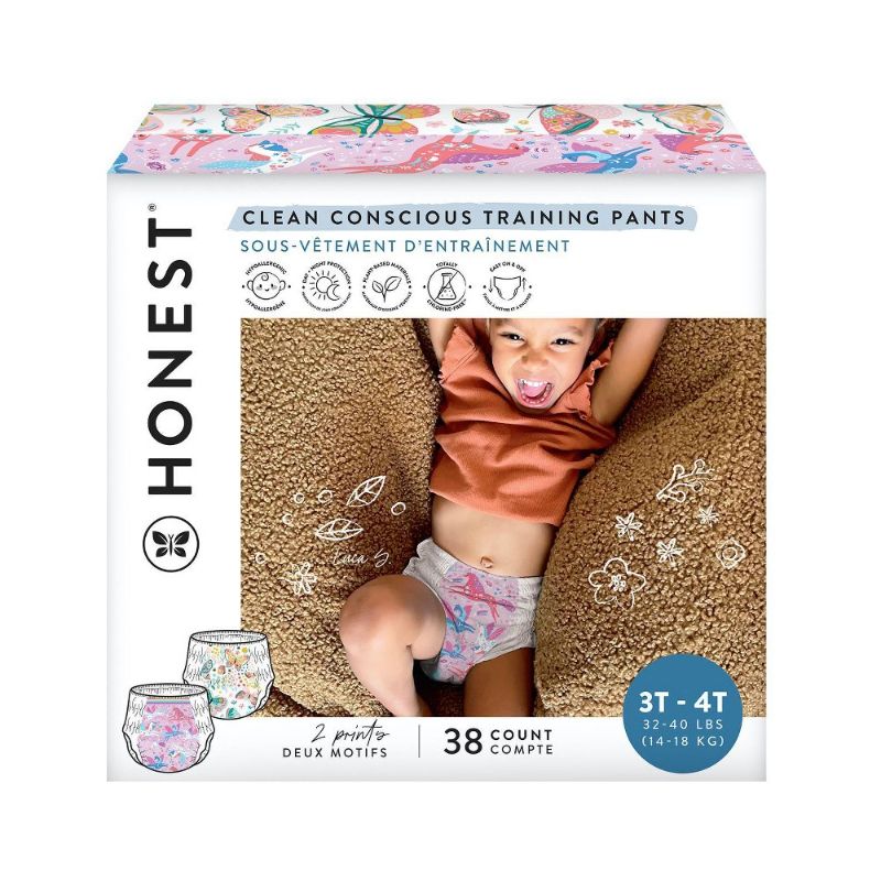 Photo 1 of The Honest Company Clean Conscious Girls' Training Pants Butterfly Kisses & Magical Moments - Size 3T-4T - 38ct
