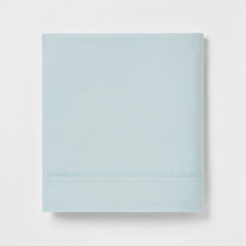 Photo 1 of Full 300 Thread Count Ultra Soft Flat Sheet Light Blue - Threshold™
