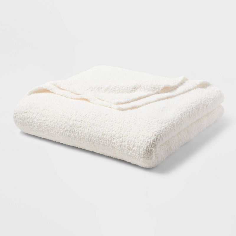 Photo 1 of King Cozy Chenille Bed Blanket White - Threshold™
