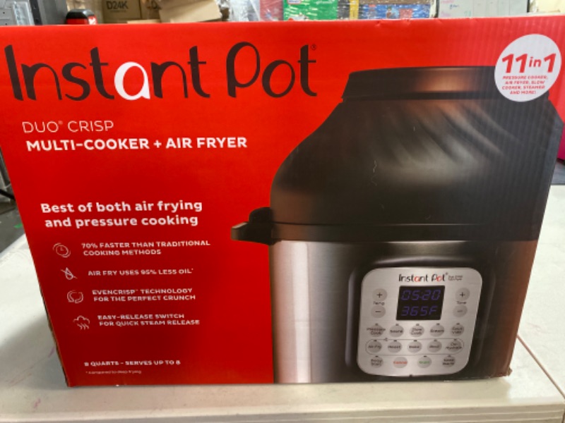 Photo 2 of Instant Pot - 8 Quart Duo Crisp 11-in-1 Electric Pressure Cooker with Air Fryer - Stainless Steel/Silver
