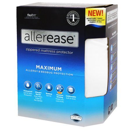 Photo 1 of Queen Maximum Bed Bug and Allergy Mattress Protector White - AllerEase
