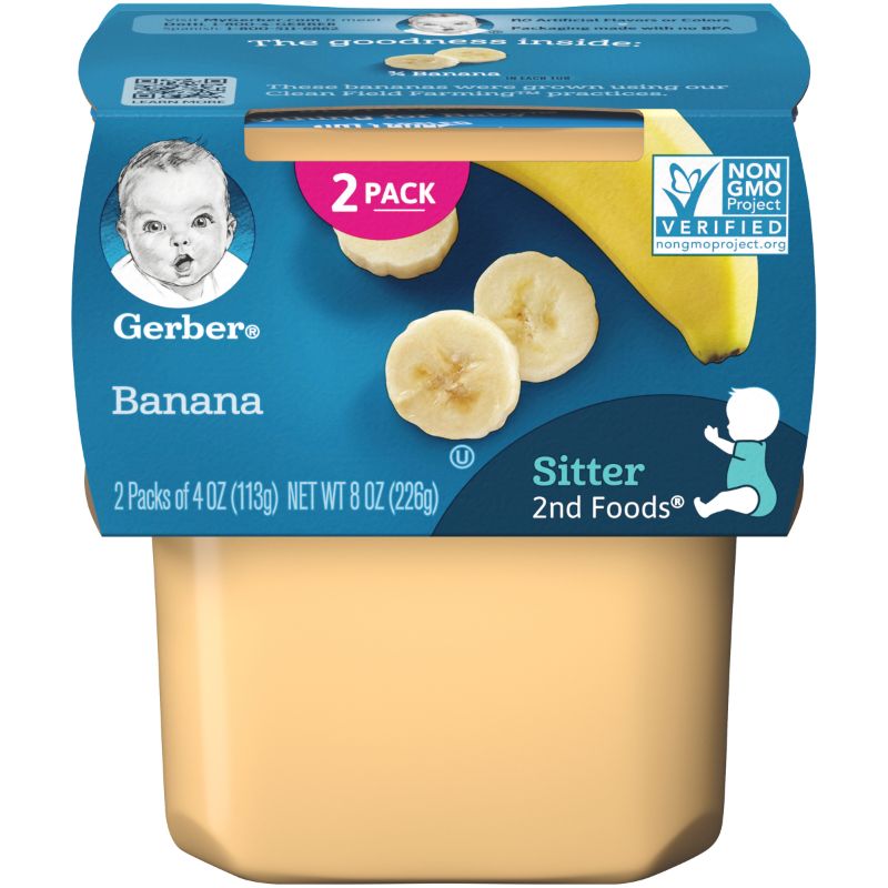 Photo 1 of Gerber 2nd Foods Natural for Baby Baby Food Banana 4 Oz Tubs - 16 total
