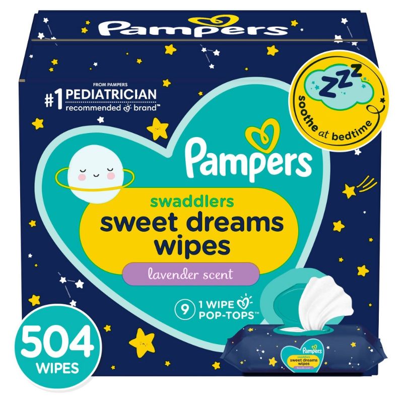 Photo 1 of Pampers Sweet Dreams Nighttime Lavender Baby Wipes 9X Packs 504 Wipes 