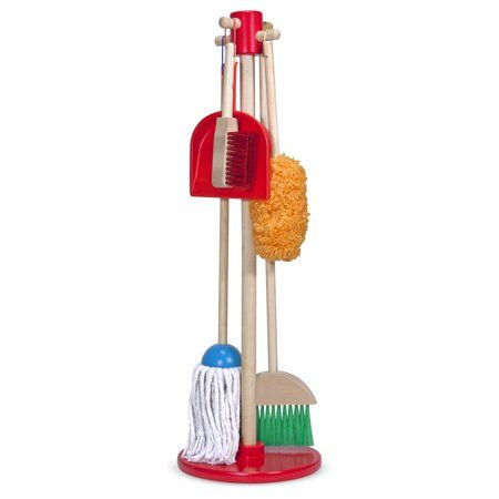 Photo 1 of Melissa & Doug Dust! Sweep! Mop! 6-Piece Pretend Play Cleaning Set - FSC-Certified Materials
